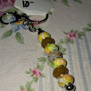 Floral Beaded Keychain
